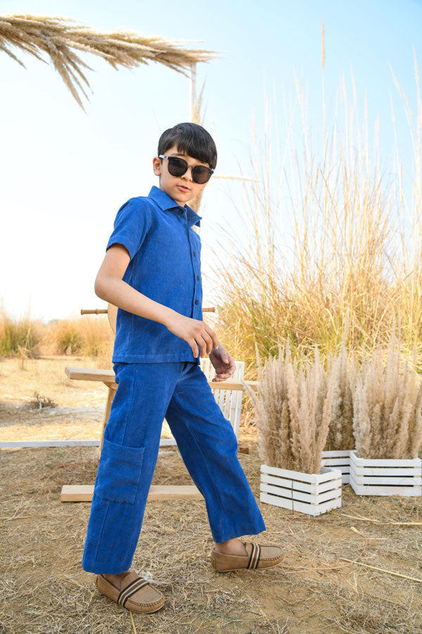 Swag Hook is an Organic Cotton Corduroy Fabric Shirt and Jacket with Trouser Coordinate Set For Boys.