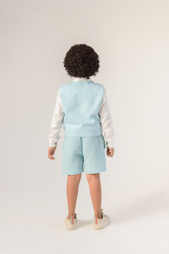 Regular Fit Shorts is an Organic Cotton Blue Coloured Shorts For Boys.