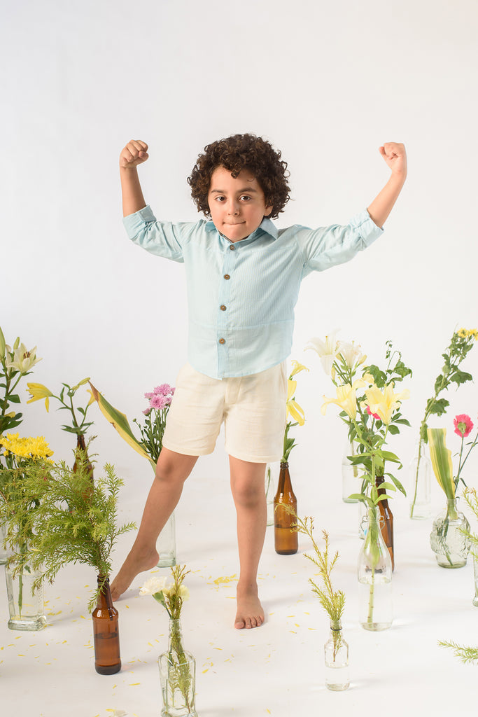 Regular Fit Shorts is an Organic Cotton White Shorts For Boys.