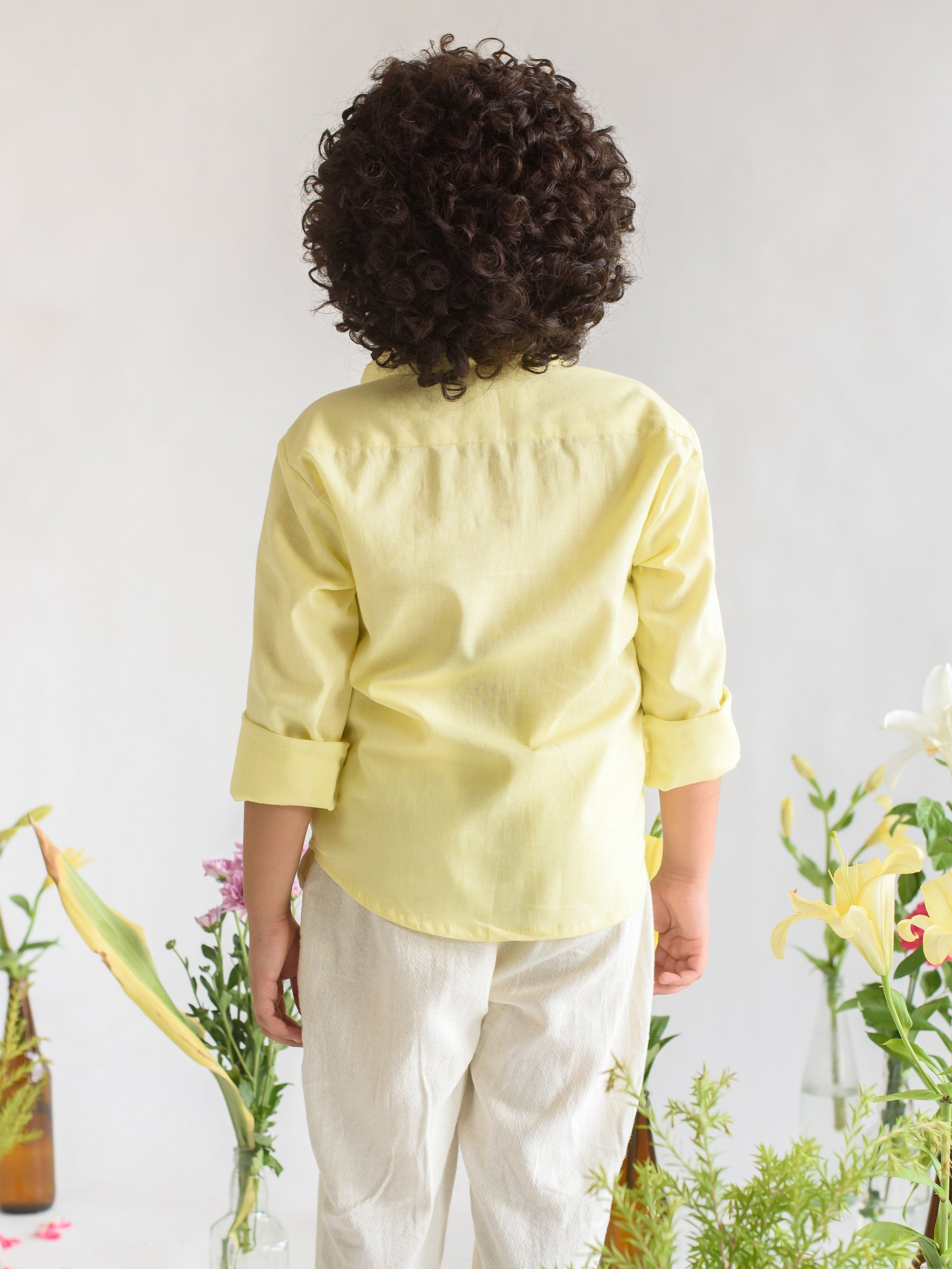 Verdure Belle is a Thread Embroidered Organic Cotton Shirt For Boys.