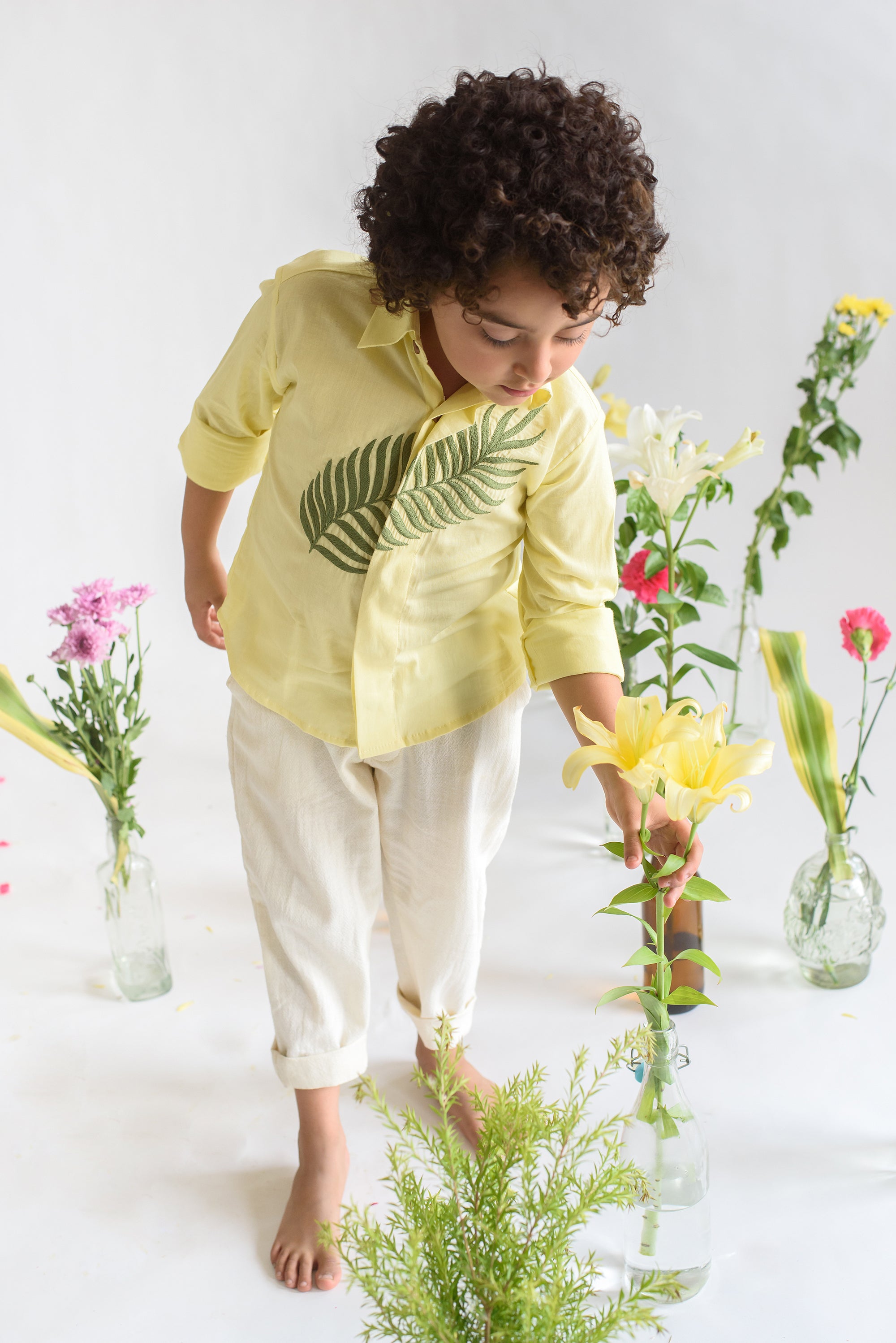 Verdure Belle is a Thread Embroidered Organic Cotton Shirt For Boys.