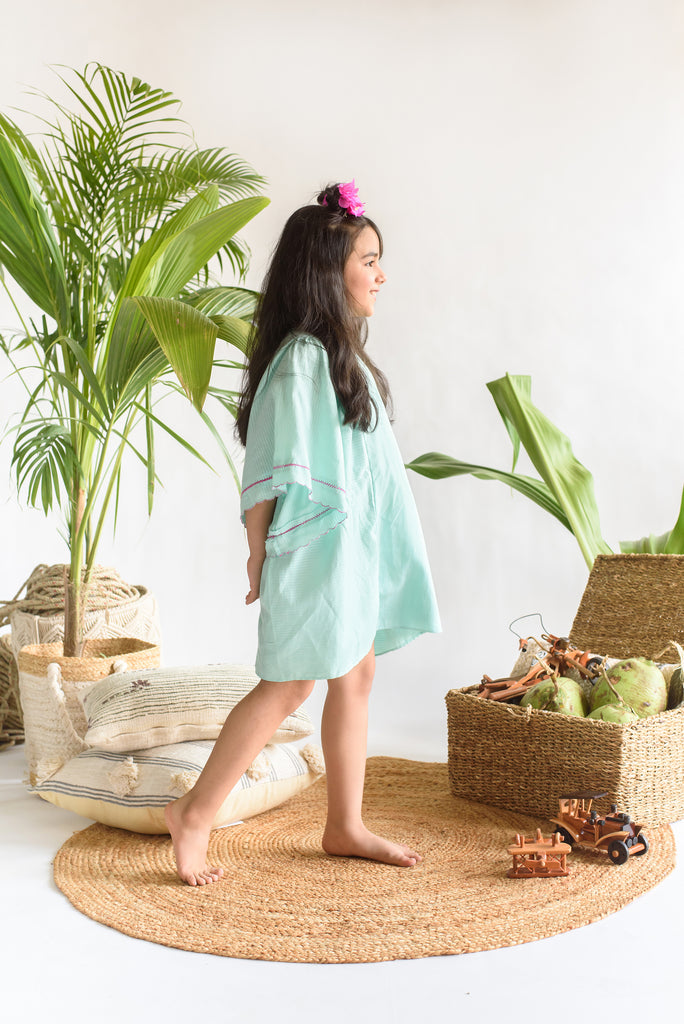 Pastoral Bow is an Organic Cotton Dress For Girls.