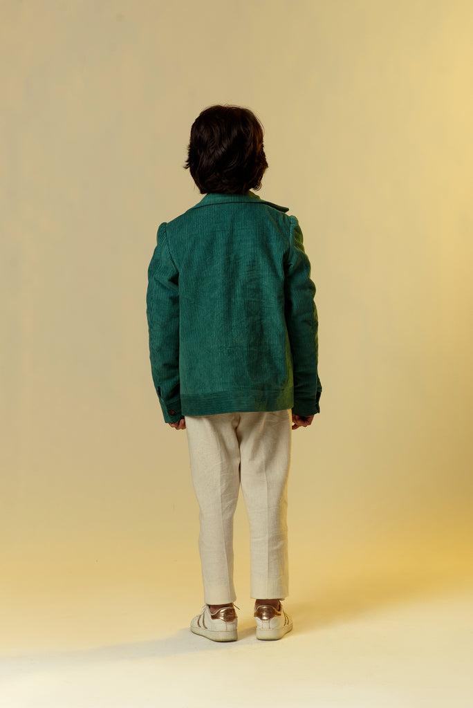 Beryl Dapper is a Green Colour Corduroy Jacket for Boys.