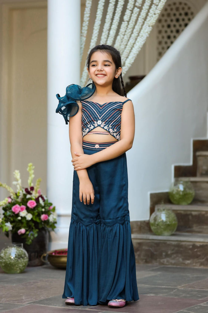 Mahjabeen is an Organic German Satin Jumpsuit For Girls.