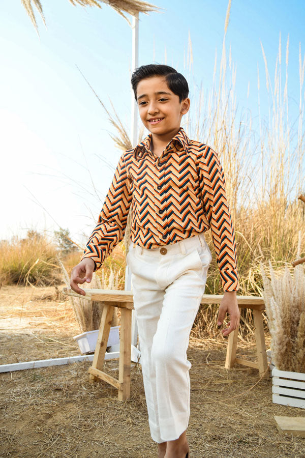 Tack Trail is a Versatile Regular Fit Organic Cotton Fabric Shirt For Boys.